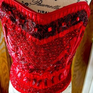 Red LEATHER!!!!! Beaded!!!!!!!